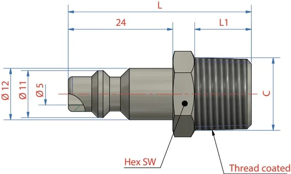 Lüdecke - ESAI38NAS - Steckverbinder Mit 3/8" BSP Innengewinde