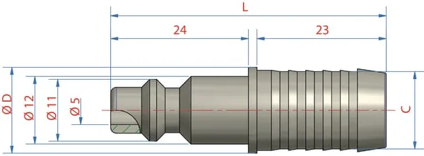Lüdecke - ESAI6SS - Steckverbinder Mit 6mm Schlauchstutzen