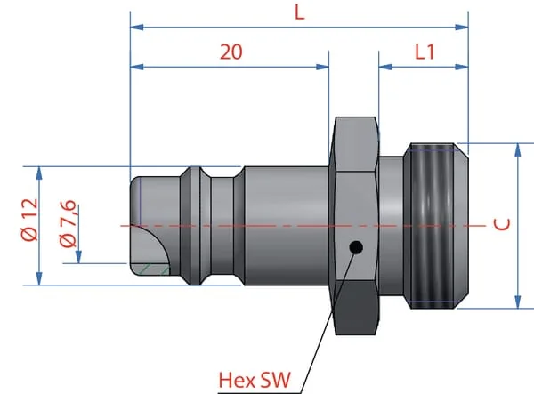 Lüdecke - ESI12NAS - Stecknippel Mit 1/2" BSP Innengewinde