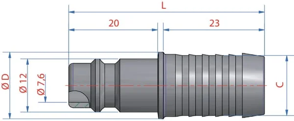 Lüdecke - ESI9SS - Maennlicher Anschluss Mit 9mm Schlauchstutzen