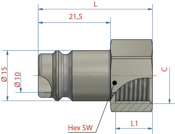 Lüdecke - ESIG14NIS - Stecker Mit 1/4" BSP Innengewinde