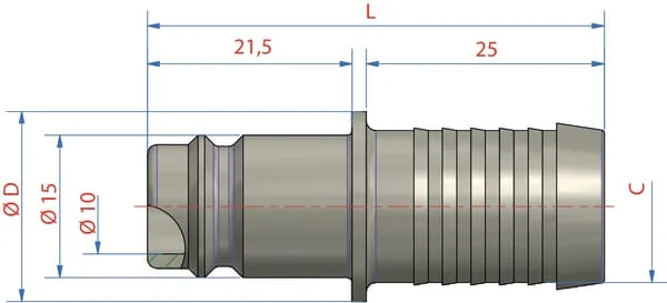 Lüdecke - ESIG9SS - Stecknippel mit 8 mm Schlauchanschluss