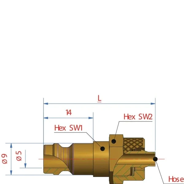 Lüdecke - ESM6SQ - Stecknippel mit 6x8 mm Schlauchanschluss