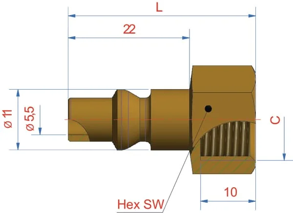 Lüdecke - ESO14NI - Hydr.-Stopfen Innengewinde BSP 1/4"