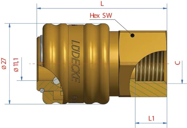 Lüdecke - ESO38I - Q-Rel Kupplung mit 3/8" BSP Innengewinde