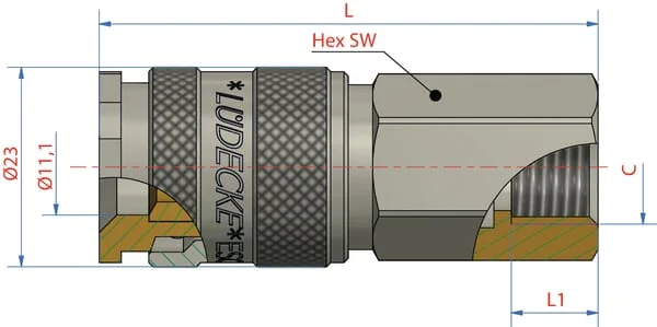 Lüdecke - ESOI12I - Schnellkupplung mit 1/2" BSP Außengewinde