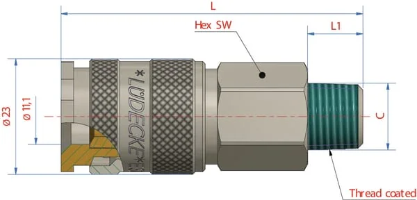 Lüdecke - ESOI14A - Q-Rel Kupplung mit 1/4" BSP Innengewinde