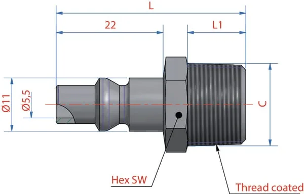 Lüdecke - ESOI38NAS - Steckverbinder Mit 3/8" BSP Innengewinde