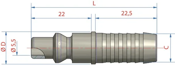 Lüdecke - ESOI8SS - Steckverbinder Mit 8 mm Schlauchstutzen