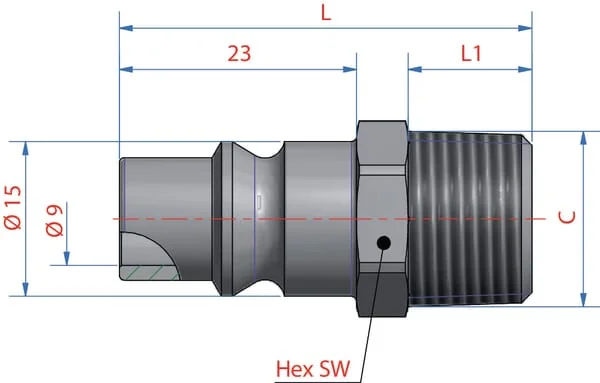 Lüdecke - ESOIG12NAS - Muffe Mit 1/2" BSP Innengewinde