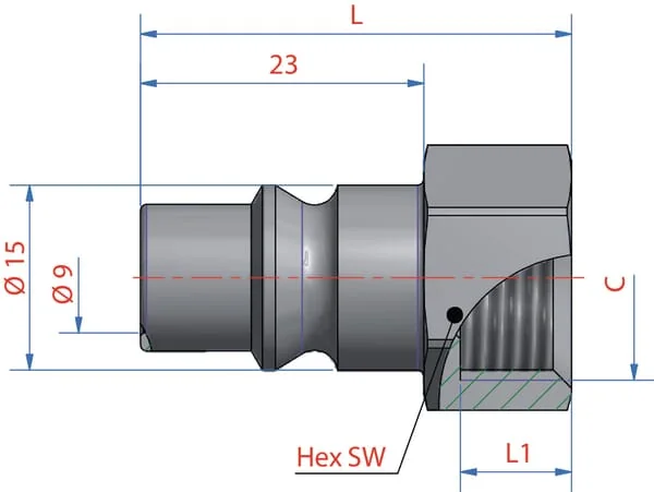 Lüdecke - ESOIG38NIS - Muffe Mit 3/8" BSP Außengewinde
