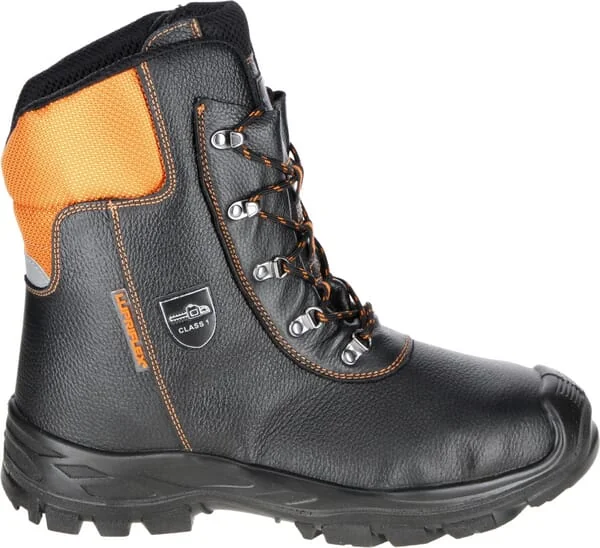 Lupriflex - 361637 - Kettensaegenstiefel Groesse 37/UK 4, Schwarz/Orange, Eco Hunter Basic