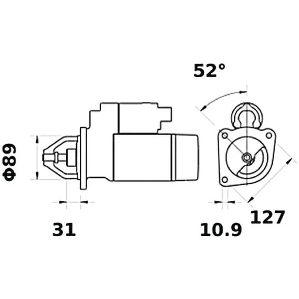 Mahle - IS0552 - Anlasser 12V 3KW Z9 AZJ3170