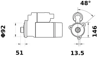 Mahle - IS1114 - Anlasser 12 V - 4,2 kW, 10T, CW, Starter fuer z.B. Case Ih