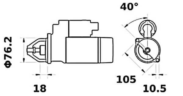 Mahle - IS1279 - Anlasser 12V, 1,1kW, 9-Zaehne, Im Uhrzeigersinn