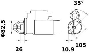 Mahle - IS1397 - Starter 12V, 2,6kW, 9 Zaehne, CW