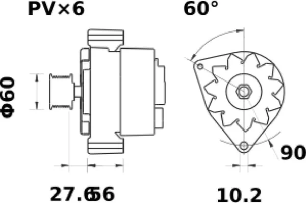 Mahle - MG1039 - Lichtmaschine 14V 120A
