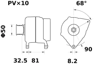 Mahle - MG693 - Lichtmaschine 14V 200A