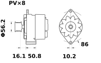 Mahle - MG716 - Lichtmaschine 14V 120A