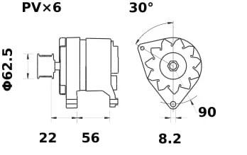 Mahle - MG791 - Lichtmaschine 14V 120A