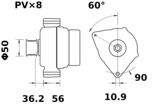 Mahle - MG851 - Lichtmaschine 14V 150A