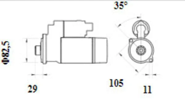 Mahle - MS1158 - Anlasser 12V 2,5KW 9-Zaehne Mahle