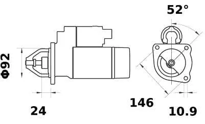 Mahle - MS291 - Starter 12V 4,2KW
