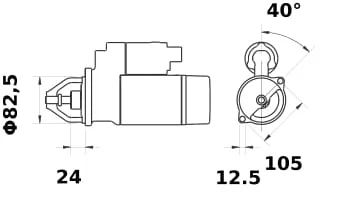 Mahle - MS338 - Starter 12V 3,6KW 9 Zaehne Mahle