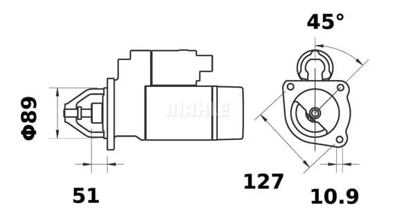 Mahle - MS397 - Starter 12V 3,2KW 10 Zaehne CW Mit Untersetzungsgetriebe Mahle