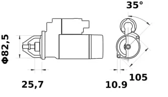 Mahle - MS739 - Anlasser 12V 2,6KW