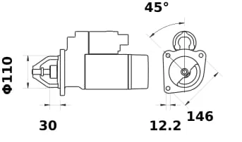 Mahle - MS79 - Starter 12V 4,2KW 9-Zaehne CW