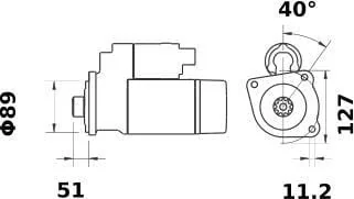 Mahle - MS962 - Anlasser 12V 3,2KW