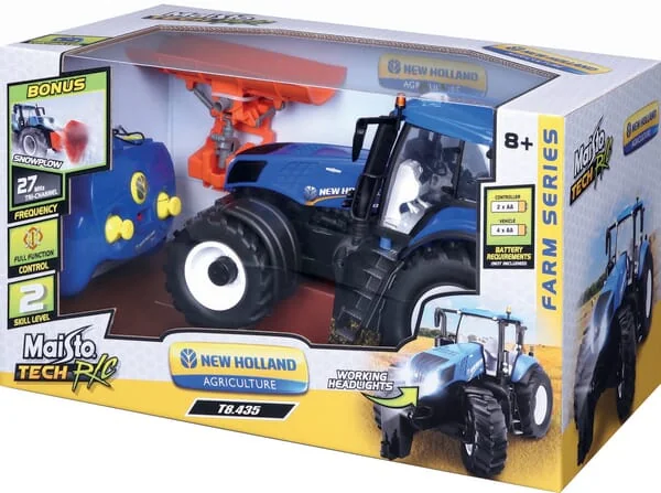 Maisto - MA82722 - New Holland T8.435 Traktor Mit Schneepflug 2,4GHZ