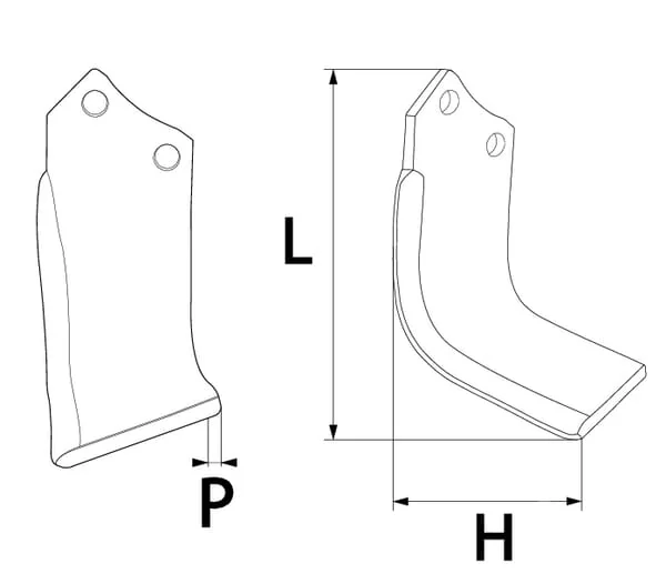 Maschio - M02108432R - Rotobranenmesser Rechts 185x130x80mm 7mm Dick, Geeignet Fuer Maschio