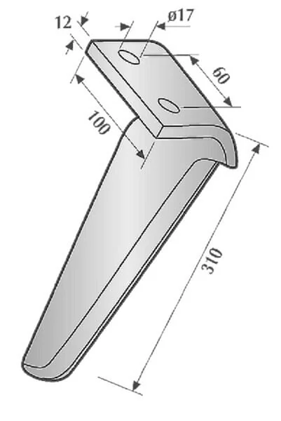 Maschio - M36100223R - Messer Fuer Rotorhacke Rechts 12 mm Maschio