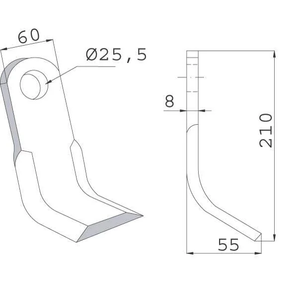 Maschio - T40005142R - Messer Y 210mm