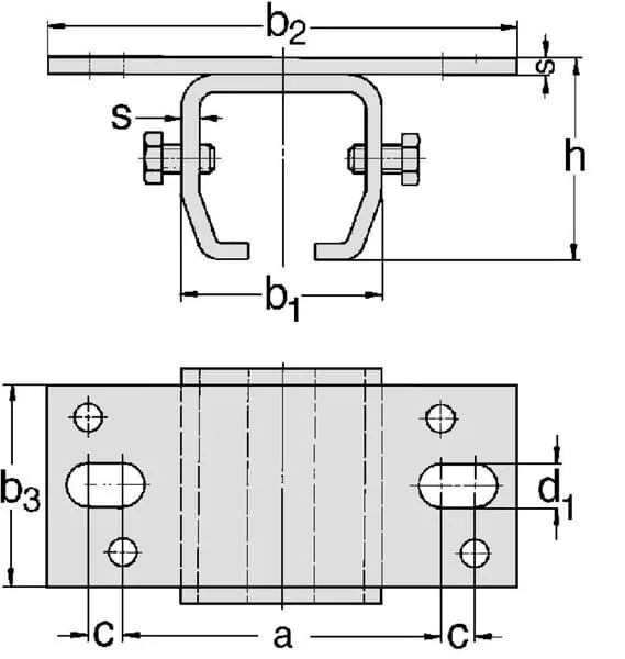 Mea - TB333030 - Deckenhalterung fuer Einfachschiene Gr.0