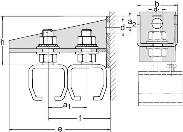 Mea - TB335410 - Wandhalterung Doppelt Gr.1 & 2