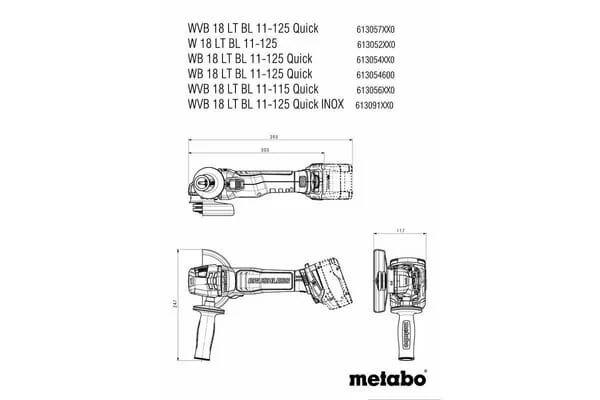 Metabo - 613054850MET - Winkelschleifer WB18 LTX BL125 Quick EX