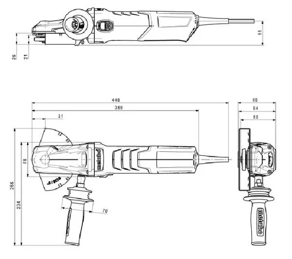 Metabo - 613082000MET - WEF 15-125 Quick Winkelschleifer Mit Flachkopf