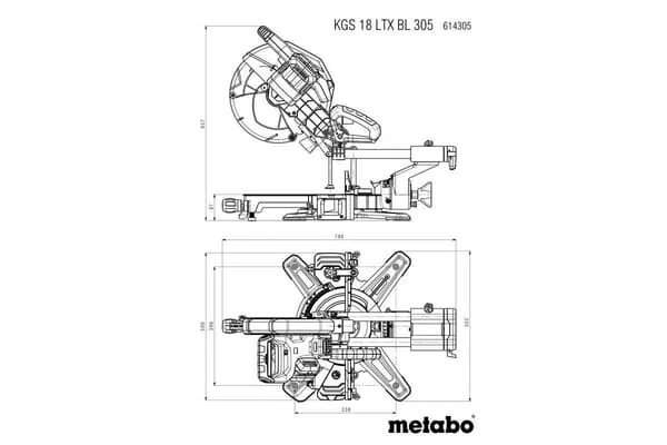 Metabo - 614305810MET - Akkugehrungssaeg Kgs18ltxbl305 8,0 Ah