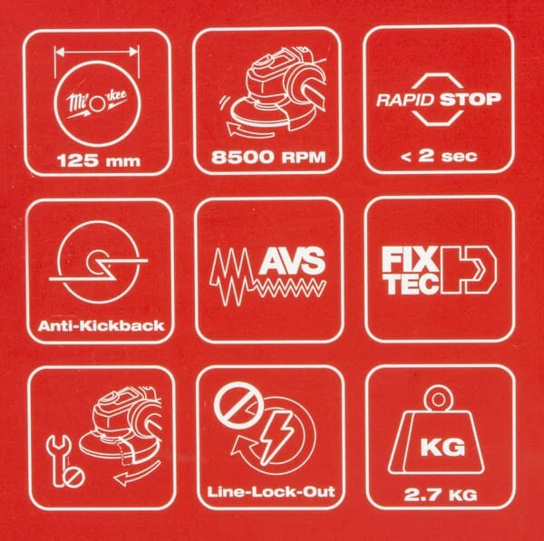 Milwaukee - 4933478430 - Akku-Winkelschleifer 125mm 5,0 Ah