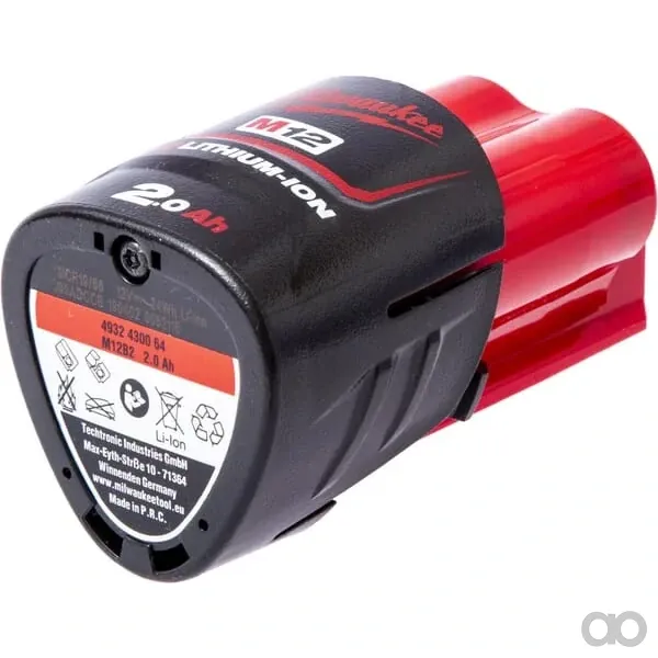 Milwaukee - M12B2 - Batterie 12V 2,0 Ah Rot Li-Ion