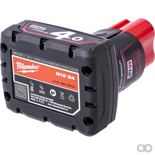 Milwaukee - M12B4 - Batterie 12V 4,0 Ah Rot Li-Ion
