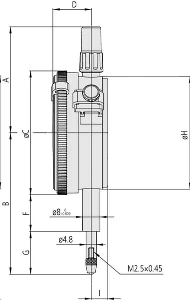 Mitutoyo - 2046AB - Messuhr, Flachrueckseite, ISO-Typ