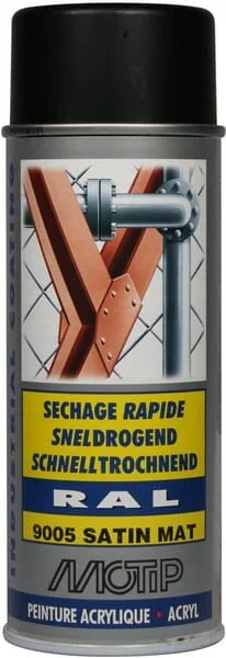 Motip - 07164 - RAL 9005 Acrylspray Schwarz Satin
