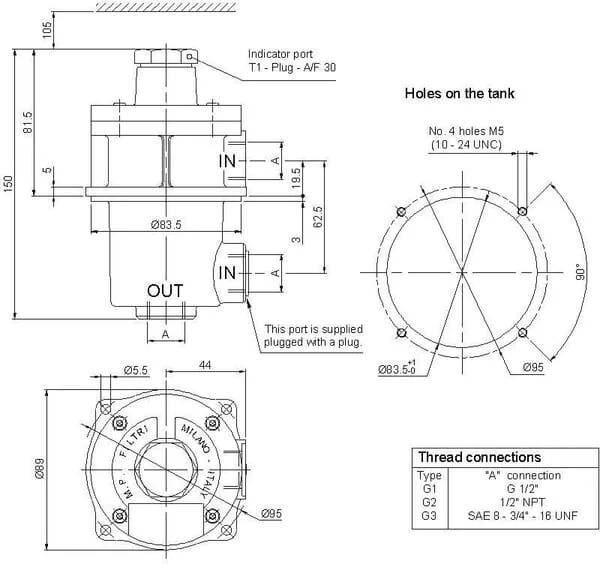 MP Filtri - FAS025M25 - Saugfilter 08-M25-T1 1/2
