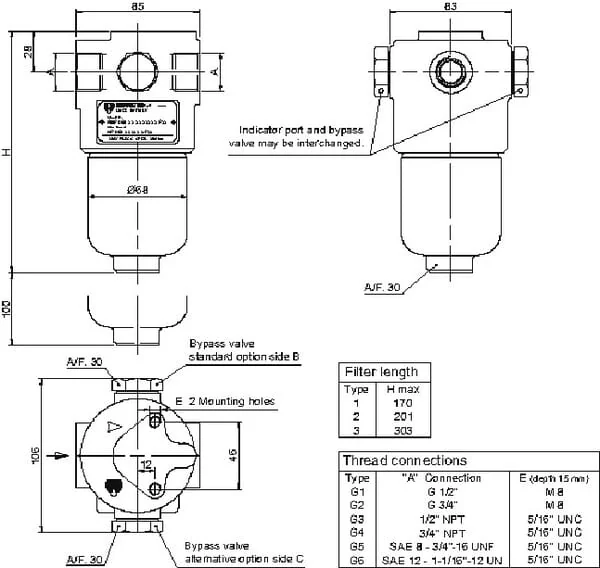 MP Filtri - FMP0651P10 - Druckfilter 08-P10-T2 1/2