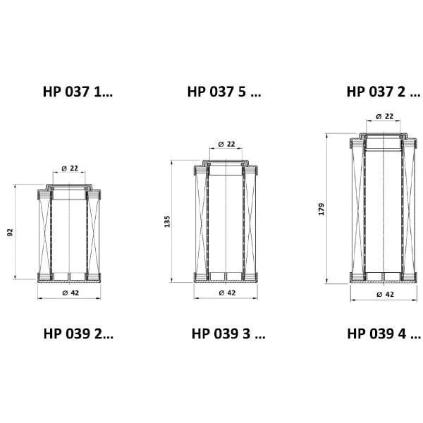 MP Filtri - HP0394M60AN - Filterelement 60 um