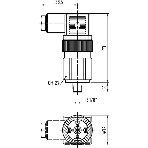 MP Filtri - MP9E0P01 - Elektrischer Vakuumindikator 0,21 Bar MPS